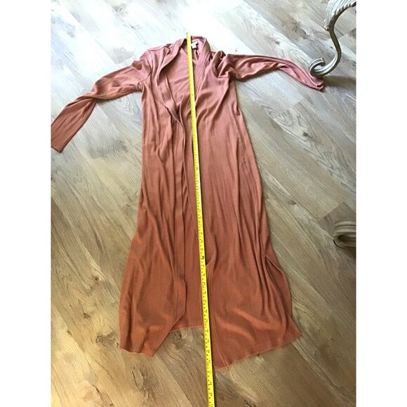 A NEW DAY- WOMENS BROWN OPEN FRONT SIDE POCKETS LONG CARDIGAN SIZE SMALL - Picture 6 of 6